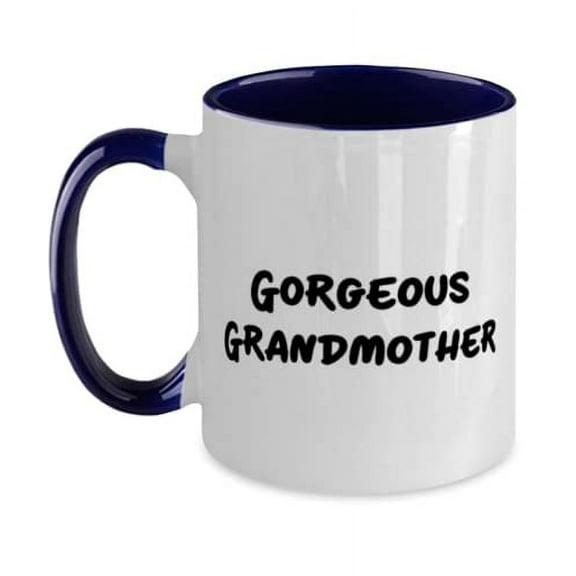 Gag Grandmother, Gorgeous Grandmother, Unique Two Tone 11oz Mug For Grandmom From Granddaughter