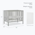 thumbnail image 3 of Dream On Me Edgewood 4-in-1 Convertible Mini Crib, Cool Grey, 3 of 9