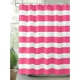 thumbnail image 2 of Fsddascl Pink Striped Shower Curtain Set - Standard 72" x 72" Washable Bathtub Curtain with 12 Hooks, Modern Simple Monochrome Geometric White Waterproof Fabric Stall Shower Curtains for Bathroom, 2 of 6
