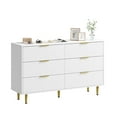 thumbnail image 2 of Fluted Dresser for Bedroom with 3/5/6 Drawers, Wooden Chest of Drawers with Metal Handle & Feet, Modern Dresser for Living Room, Hallway, Bedroom, 2 of 7