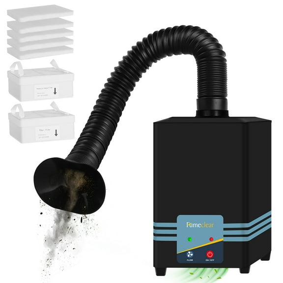 FumeClear Solder Fume Extractor FC-2001S 128m³/h Strong Suction, Low Noise, Compact 3-Speed Smoke Extractor for Hand Soldering, Suitable for 110V to 220V Wide Voltage