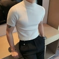 thumbnail image 5 of Big and Tall Shirts for Men Half Turtleneck Casual Fashion Knitted Bottoming Shirt Tops Knitted Short Sleeve T Shirt Casual Comfortable Tee Mod Bod Tops And Set Men Shorts Athletic Striped Long 2XL, 5 of 9