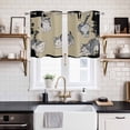 thumbnail image 2 of Cute Cat Kitchen Curtains Window Panels, Black Beige Vintage Animal Insulated Window Treatment Curtain, Grommet Curtains for Bedroom/Living Room/Bathroom, 2 Piece 27.5"Wx39"L, 2 of 8
