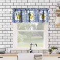 thumbnail image 4 of Yellow Lemon Window Valance, Blue Tiles Summer Holiday Tasty Fruit Healthy Fruit Vintage Watercolor Rustic Botanic Valance for Dining Room Kitchen Bedroom, 54x18inch, 4 of 6
