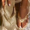 thumbnail image 2 of Zapatillas de verano para mujer, sandalias de diamantes de imitación de fondo plano a la moda, chanclas de color sólido, zapatillas deslizantes con destellos ostentosos para mujer, 2 of 5