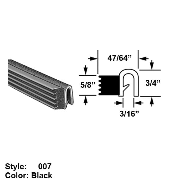 Water and Weather Resistant Foam Rubber PushOn Seal with Bulb on Side