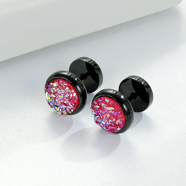 316L Surgical Steel Screw On Flat Gem Ear Plugs 316L Surgical Steel Screw On Flat Gem Ear Plugs