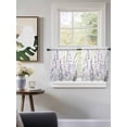 thumbnail image 3 of Lavender Floral Tier Curtains 24 Inch Length,Sheer Curtains for Bedroom Living Room Window Spring Flowers Botanical Plants Rod Pocket Drapes Kitchen Curtains Small Half Window 27.5"x24" 2 Panels, 3 of 6