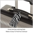 thumbnail image 3 of Square 2Pack PU Leather Zebra Print Cruise Luggage Tag with Privacy Cover and Name ID Tag for Travel Handbags Backpacks Luggage Tags, 3 of 6