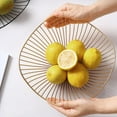 thumbnail image 6 of Metal Wire Fruit Basket, Decorative Fruit Serving Bowl Vegetables Fruit Dish Stand Centerpiece Storage Baskets for Living Room, Kitchen, Countertop Pantry, Gold Stackable, 6 of 6