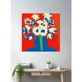 thumbnail image 2 of Flowers In A Vase Cut-Out In Matisse Style Poster Wall Art, Modern Wall Decor For Living Room Bedroom, 24x24 UNFRAMED, 2 of 3