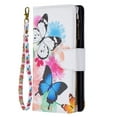 thumbnail image 6 of Feishell Galaxy S23 Ultra Case Zipper Purse Embossed Pattern Premium Leather Wallet Cover Flip Stand Card Slots Holder Magnetic with Wrist Strap Case for Samsung Galaxy S23 Ultra, Two Butterfly, 6 of 8
