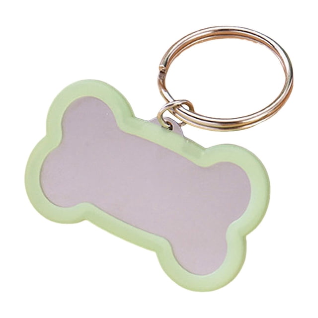 Outdor Stainless Steel Engraved Glitter Bone Shape ID Double Custom Text Lightweight Cat Name