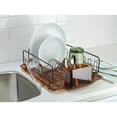 thumbnail image 4 of iDesign, Stainless Steel Metal Sink Dish Drainer Rack with Plastic Tray Kitchen Drying Rack, Amber/Bronze, 4 of 5
