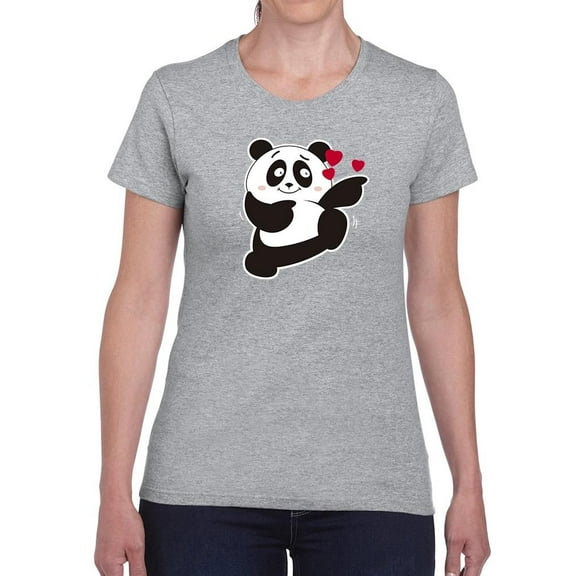 Flirting Panda Shaped T-Shirt Women -Image by Shutterstock, Female Large