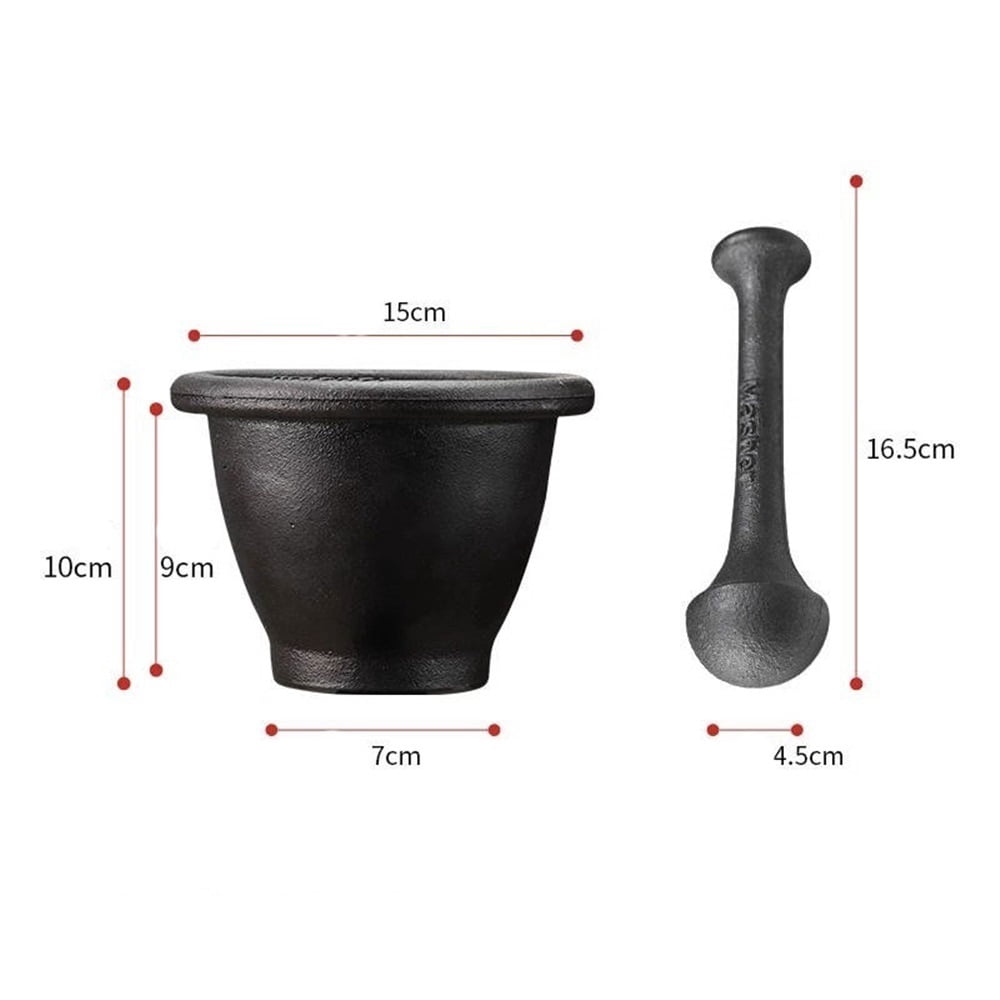 Manual Pound Pill Jar Spice Pounder Garlic Press Household Cast Iron Stirring Herb Grinder
