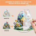 thumbnail image 3 of Rotating acrylic ornament featuring a hyper realistic Easter egg shaped cafe with a crystal Easter bunny and vibrant floral patterns on a white background, 3 of 7