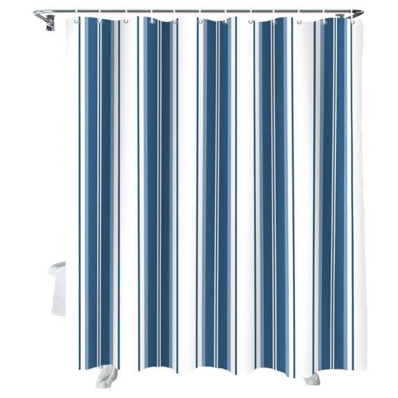 Shower Curtain Blue Vertical Striped Shower Curtains for Bathroom Bathtub, Waterproof Fabric Shower Curtain Set with Hooks, Small Stall Size 36" x 72" Minimalist Stripes Lines