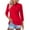 9# Red, variant on V Neck 3/4 Sleeve Polo Shirts Women Tops Trendy Cute Vacation Casual Tees Summer Gray S