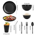 thumbnail image 6 of Soulgenix Dinnerware Sets, 42 Pcs Unbreakable Dinnerware Sets for 6, Microwave Dishwasher Safe, Black, 6 of 9