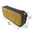 thumbnail image 3 of Lsque Gold Glitter Printed Big Capacity PU Leather Pencil Case Large Pencil Pouch Stationery Pen Bag Pencil Holder for Teen, 3 of 6