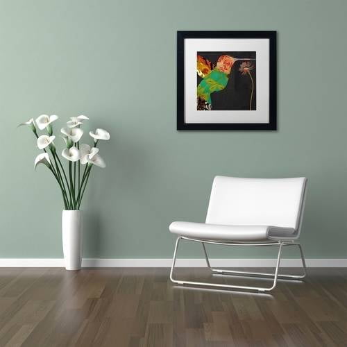 Trademark Fine Art "Hummingbird Brocade IV" Canvas Art by Color Bakery White Matte, Black Frame