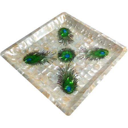 India Meets India Handicraft Seashell Serving Tray Serving Platter, Best Gifting, Made By Awarded Indian Artisan