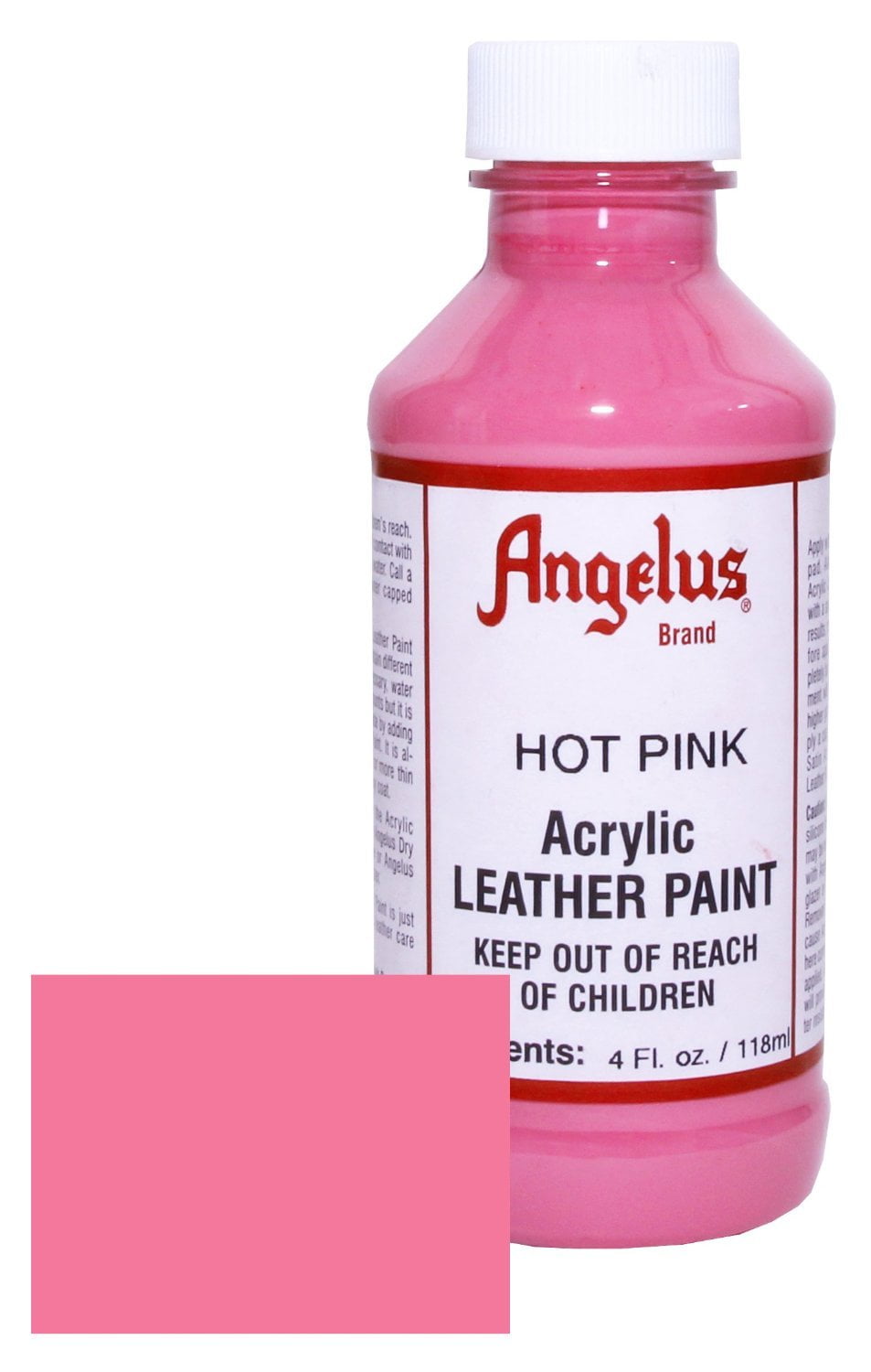 Angelus Acrylic Leather Paint, 4 fl.oz. Hot Pink