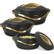 MILTON Insulated Casserole Dish with Lid 3 pc Set 2.1/1.5/1 qt. Hot Pot Food Warmer/Cooler Thermal Soup/Salad Serving Bowl- Stainless Steel Hot Food ContainerBest Gift Set for Moms Holidays