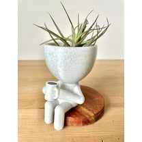 Coffee Lovers Gift Idea, People Drinking Coffee Planter, Coffee Bar Decor, Coffee Table Decor, Plant Gift Idea, Cute Succulent Planter Marble