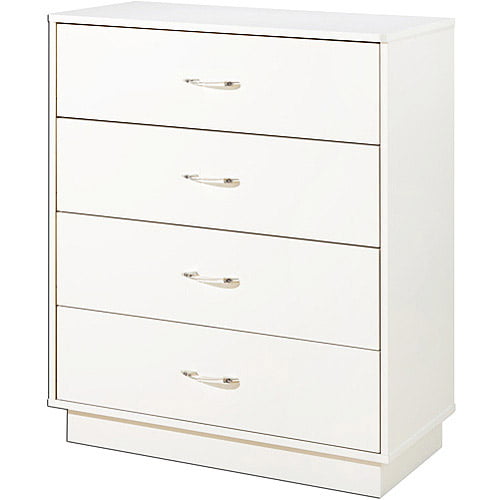 South Shore Logik 4-Drawers Chest Pure White and Pink 