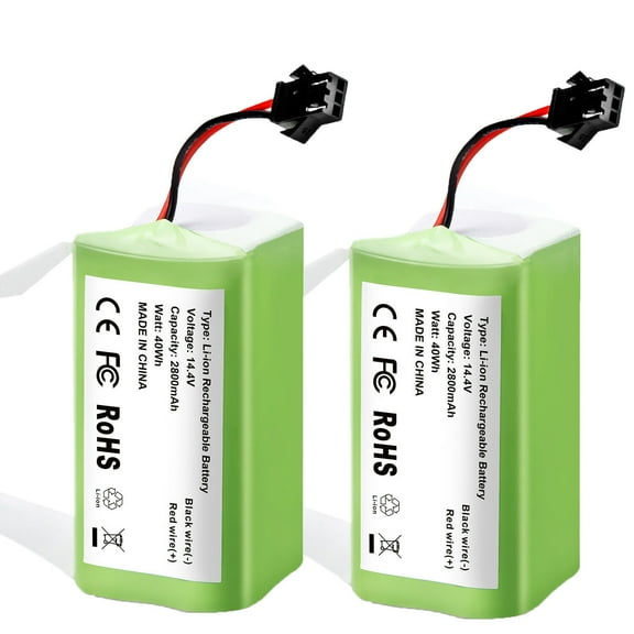 2 Pack 2800mAh 14.4V Li-ion Battery for Eufy RoboVac 11S,11S Max 12 15T 15C Max 25C 30C