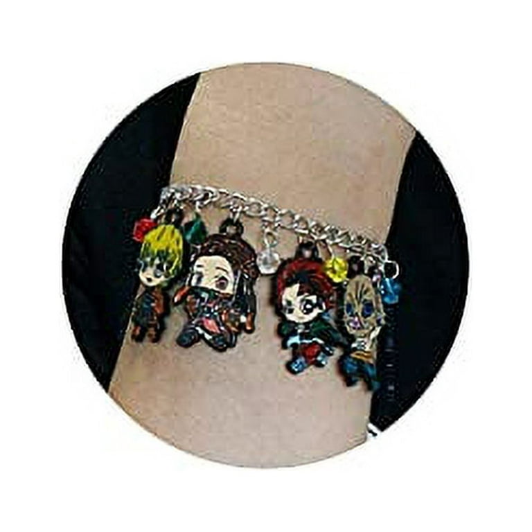 Demon Slayer Charm Bracelet Anime Merch Gifts for Teen Girls and Boys Jewelry Souvenir, Kids Unisex, Size: One size, Nickel