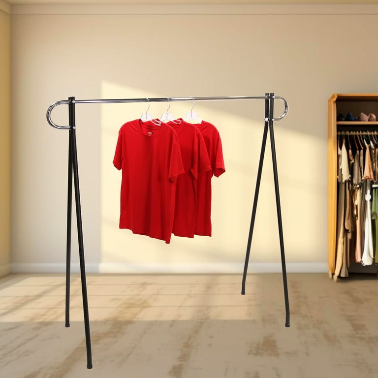 Commercial 60 x 60 inch Black & Chrome Single-Rail Garment Commercial 60 x 60 inch Black & Chrome Single-Rail Garment