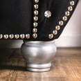 thumbnail image 3 of Elisabetha Traditional Velvet-like Fabric Loveseat, Black, 3 of 6