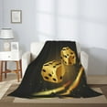 thumbnail image 5 of Throw Blanket for Couch Sofa and Bed, Golden Dice Super Soft Plush Throw Blanket, Fuzzy Cuteness Comfy Warm Washable Flannel Blanket & Throws for All Season 50"x40", 5 of 7