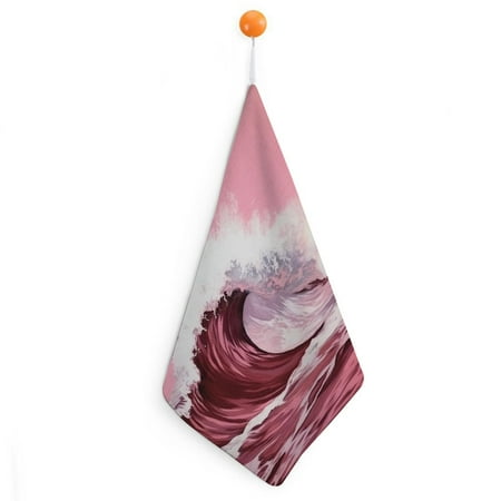 

Palnkart Wave Ocean Pink Reusable Hand Towels Ultra-Fine Fiber Kitchen 11.8x11.8in 4pcs