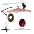 thumbnail image 5 of 10Ft Outdoor Patio Umbrella,Solar Powered LED Lighted Sun Shade,Market Waterproof 8 Ribs Umbrella with Crank and Cross Base for Garden Deck Backyard Pool Shade Outside Deck Swimming Pool,Red Striped, 5 of 7