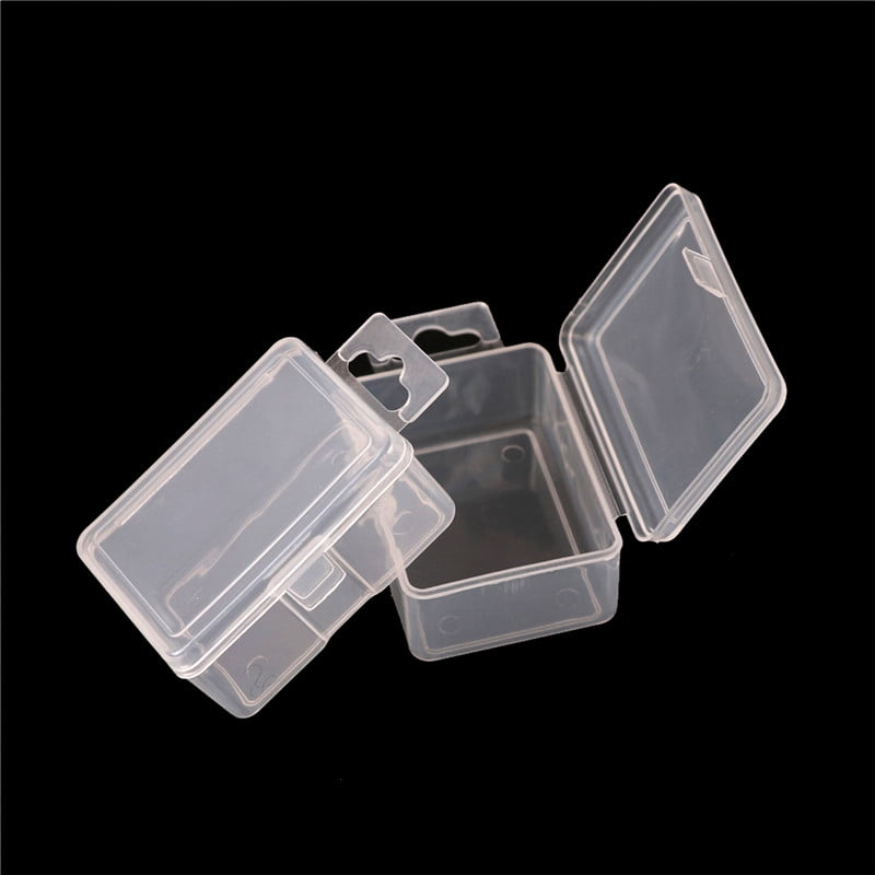 2pcs Small Plastic Storage Box Clear Multipurpose Parts Product Case 5.2*4 bju 