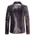 thumbnail image 4 of hopeusnice Men's Sequin Suit Jacket One Button Slim Fit Party Blazer Prom Tuxedo Dinner Wedding Multicolor S, 4 of 7