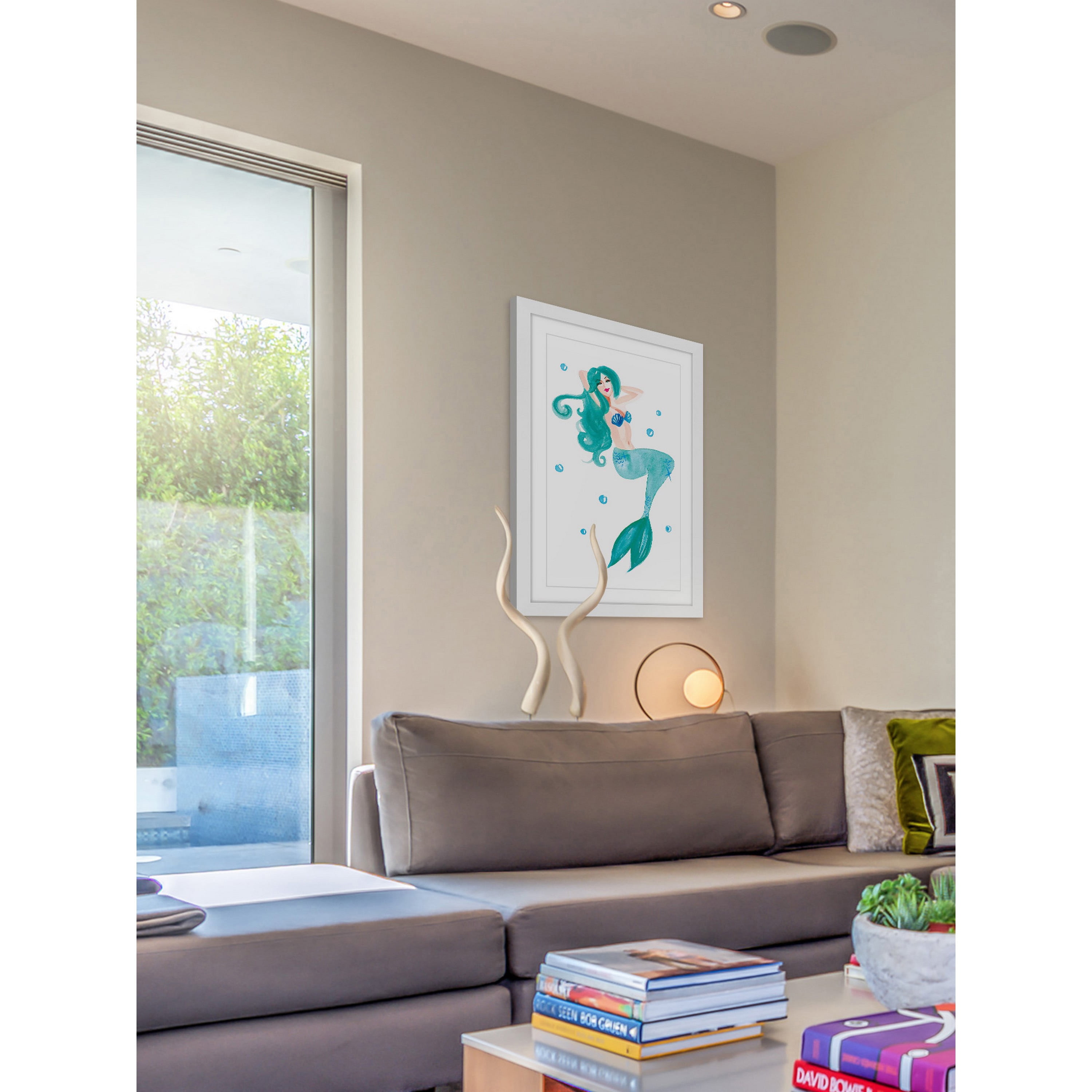 Marmont Hill "Mermaid Blue" by Molly Rosner Framed Painting Print