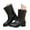 Black, variant on Short Mid Calf Rain Boots for Women Fashion Classic Buckle Waterproof Rubber Slip on Rainboots Garden Shoes