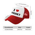 thumbnail image 3 of I Heart Whisky Love Food Funny Trucker Hat Baseball Cap Unisex Red, 3 of 5
