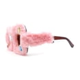 thumbnail image 3 of Super Funky Masquerade Fur Jewel Brooch Octagon Plastic Sunglasses Pink - Brown, 3 of 4