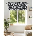 thumbnail image 6 of Vintage Flowers Valances for Windows Black White Flowers Leaf Decoration Valance Rod Pocket Light Filtering Short Window Treatments Curtains for Kitchen Bathroom Living Room Bedroom, 42 x 12 Inch, 6 of 7