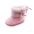 thumbnail image 1 of Baby Girl Plush Winter Snow Bowknot Boots, 1 of 5