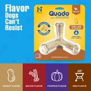 N-Bone Quado Interactive Dog Bones for Dental Health, Long Lasting dog chew bones for Large dog, Breath Freshening Treats, Barbecue Flavor, 7oz