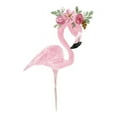 thumbnail image 2 of Price, Lucille 12x14 White Modern Wood Framed Museum Art Print Titled - Pink Floral Crown Flamingo, 2 of 4