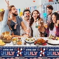 thumbnail image 2 of JoyMoreHome 4th of July Tablecloth Decorations,Disposable Patriotic Plastic Table Cover, Red White and Blue Decorations with Star Stripe Sign for Patriotic Independence Veterans Memorial Day, 2 of 6