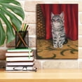 thumbnail image 3 of Epic Graffiti 'Grey Kitten And Red Curtain' by Janet Pidoux, Canvas Wall Art, 12"x16", 3 of 8